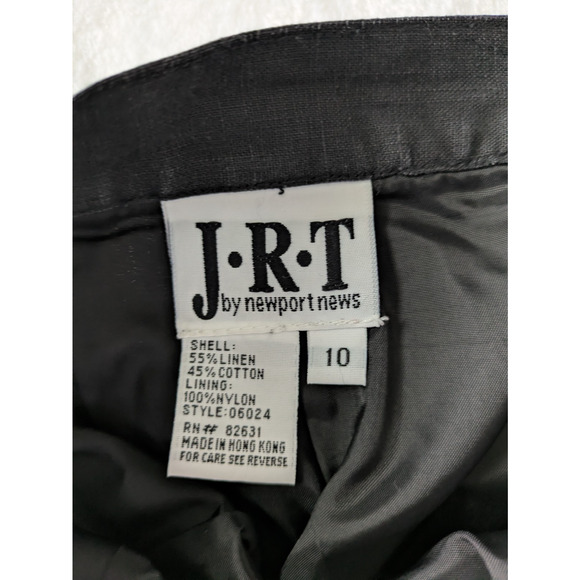JRT Skirt Womens‎ 10 Black Linen Cotton Lined Skirt Vintage Classic Officecore - Picture 2 of 7
